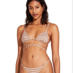 Vitamin A Sparkle Stripe Sol Strappy Wrap Top - sparkle stripe